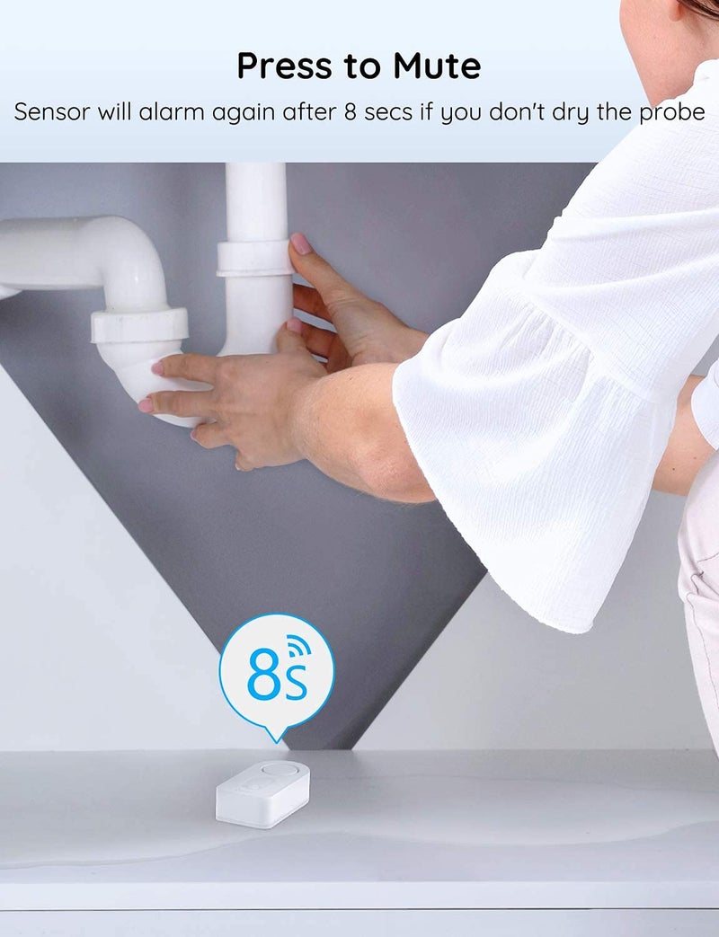 Govee Water Leak Detectors 5 Pack, 100dB Adjustable Audio Alarm Sensor, Sensitive Leak and Drip Alert, for Kitchen Bathroom Basement (Cannot Connect to Wi-Fi Directly) - Image 5